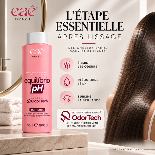 Régulateur de pH après lissage EAÊ – neutralise les mauvaises odeurs et rééquilibre les cheveux