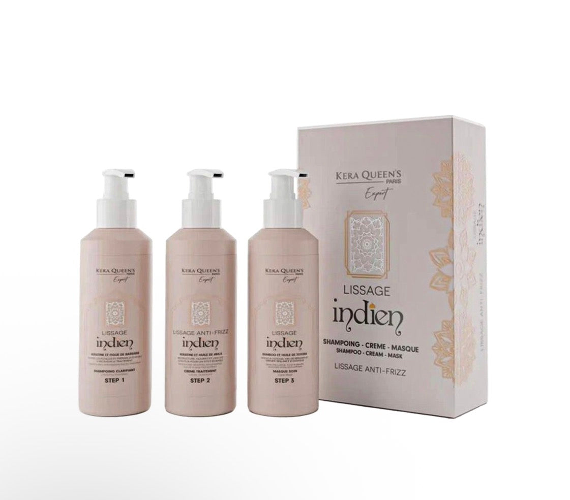 lissage indien premium haute réparation mini kit kératine huile amla cheveux lisses brillance miroir
